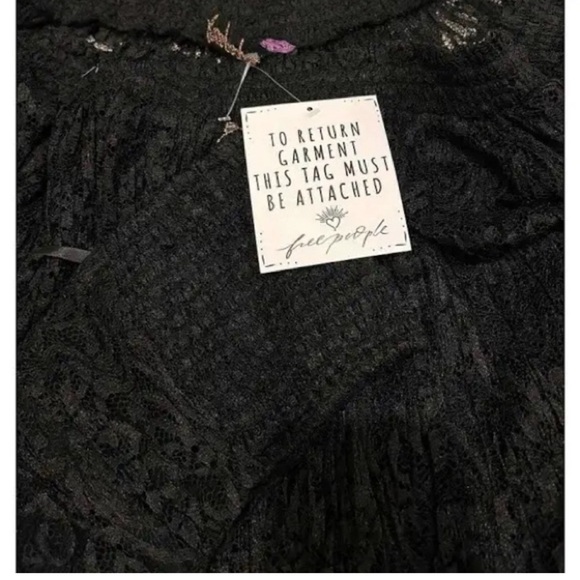 #17. NWT Free People One Party Carina Meadow Black Lace Mini Dress. - Picture 3 of 4